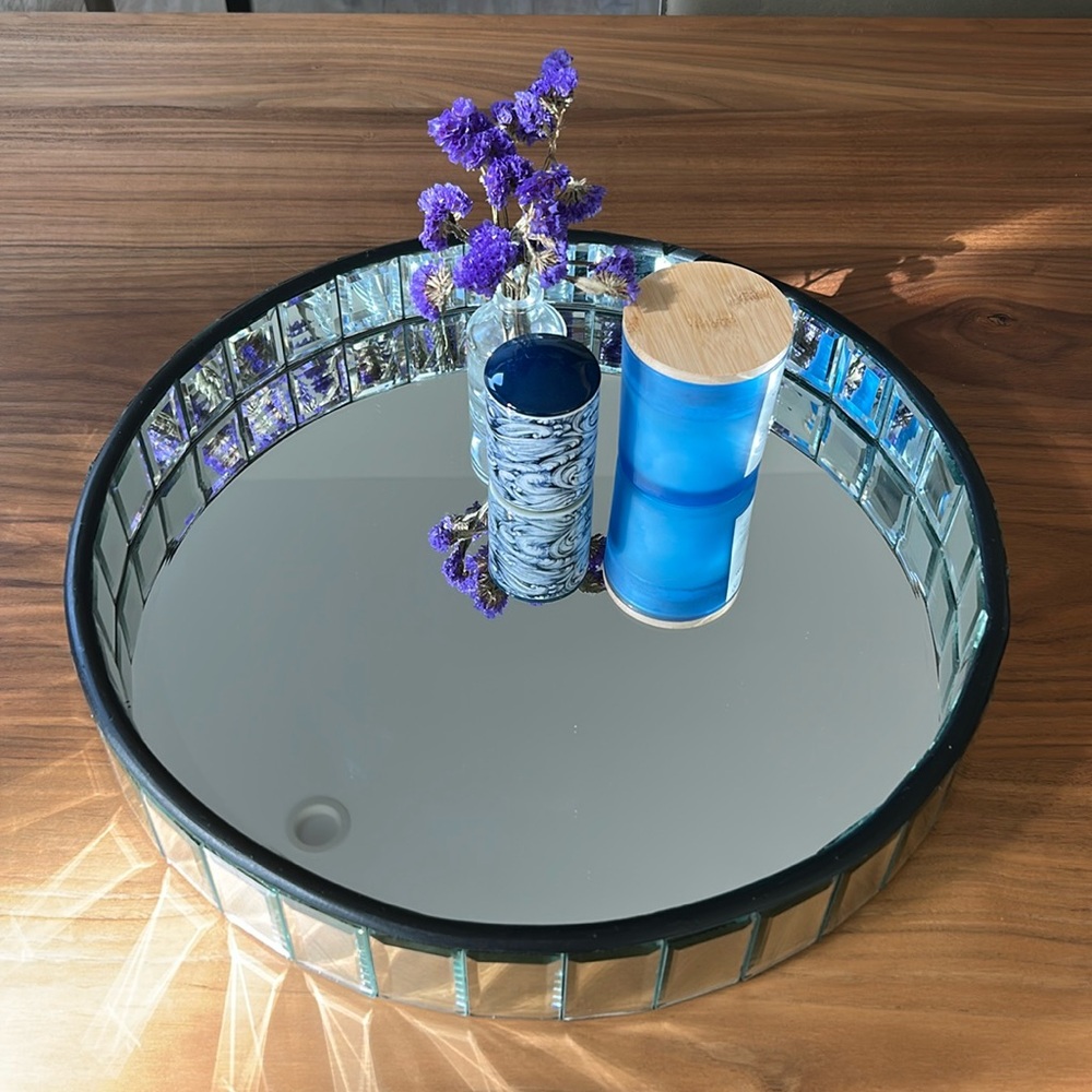 Round mirror tray 16” diameter